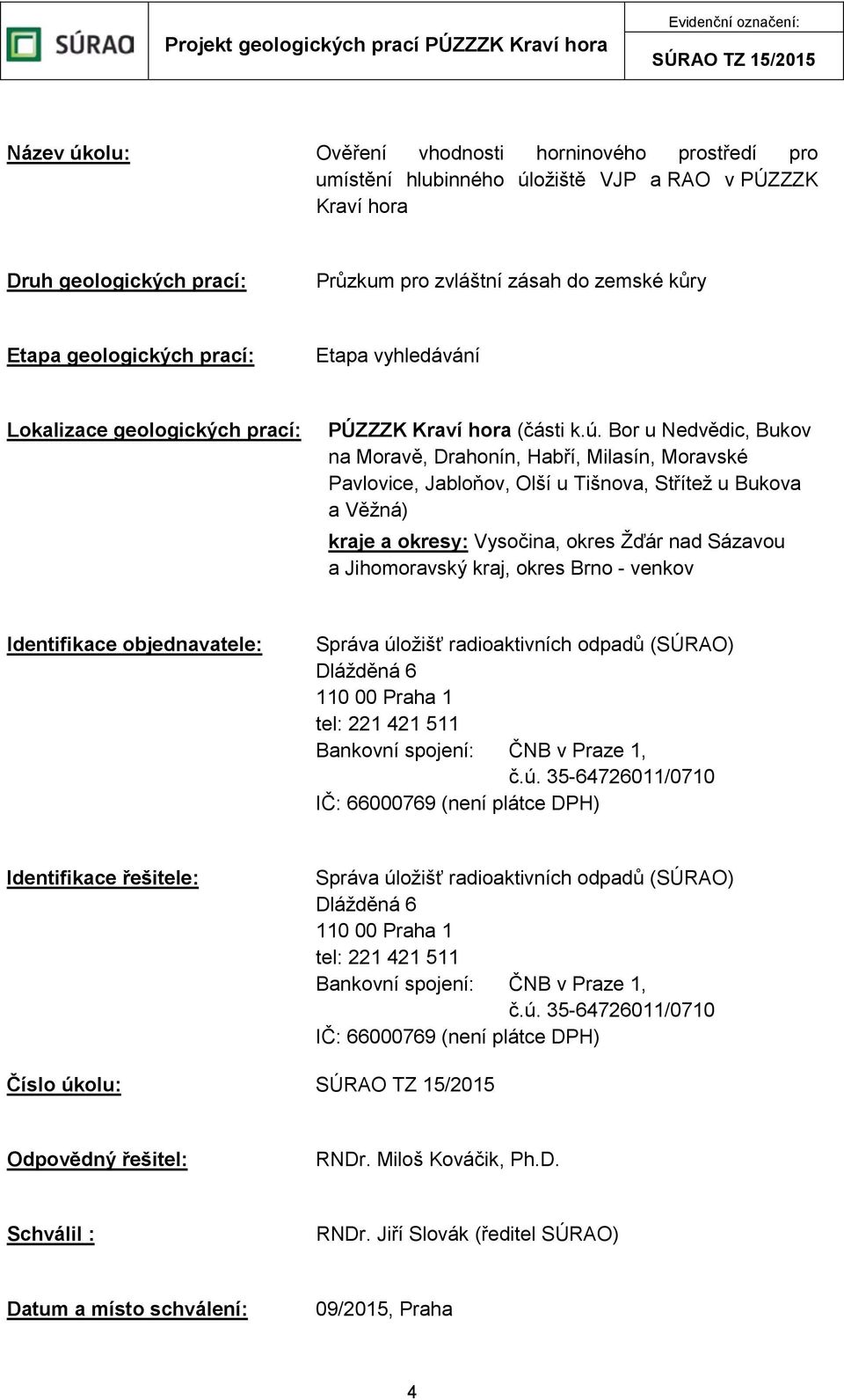 Bor u Nedvědic, Bukov na Moravě, Drahonín, Habří, Milasín, Moravské Pavlovice, Jabloňov, Olší u Tišnova, Střítež u Bukova a Věžná) kraje a okresy: Vysočina, okres Žďár nad Sázavou a Jihomoravský