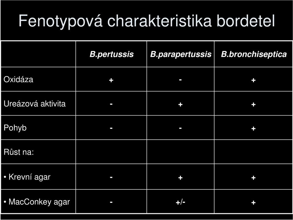 bronchiseptica Oxidáza Ureázová