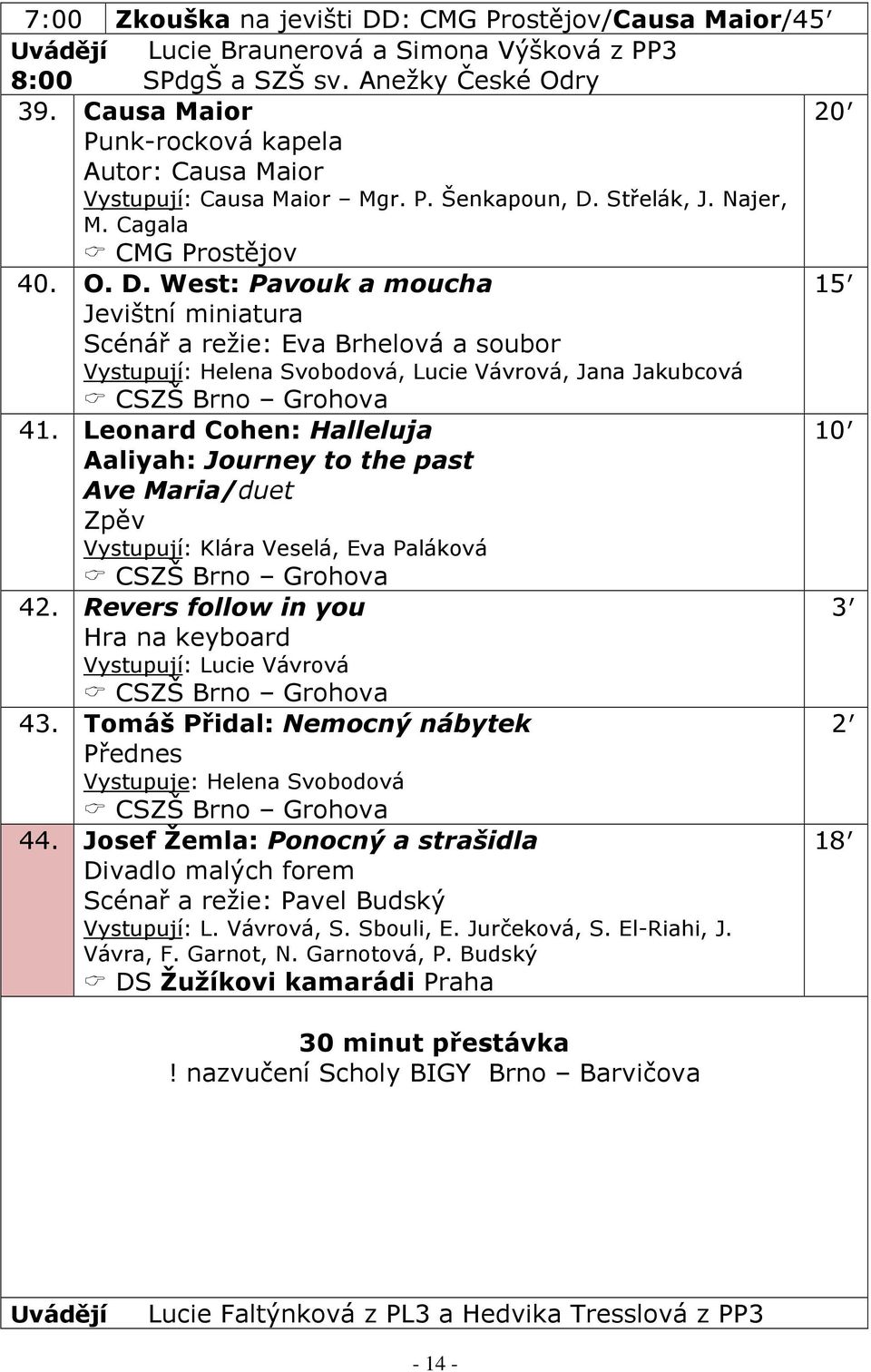 Střelák, J. Najer, M. Cagala CMG Prostějov 40. O. D.