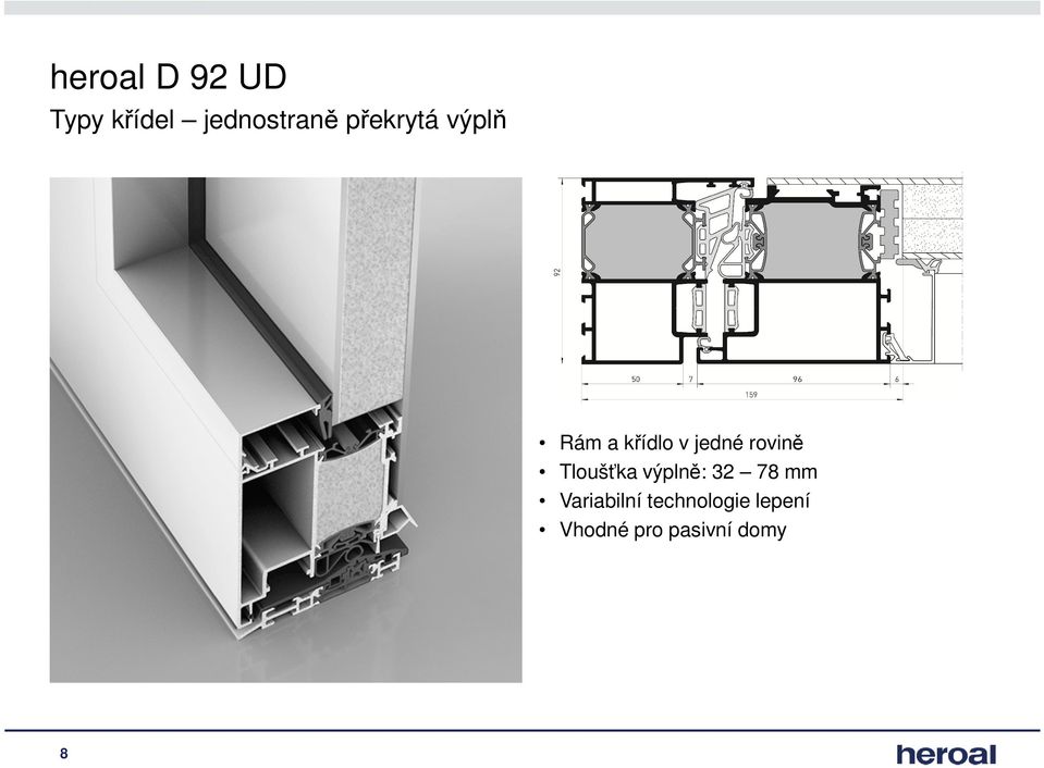 Tloušťka výplně: 32 78 mm Variabilní