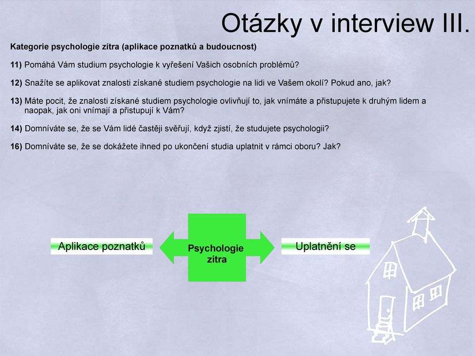 ) Máte pocit, že znalosti získané studiem psychologie ovlivňují to, jak vnímáte a přistupujete k druhým lidem a naopak, jak oni vnímají a přistupují k Vám?