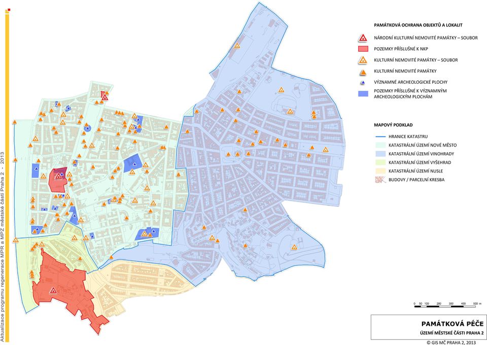 POZEMKY PŘÍSLUŠNÉ K VÝZNAMNÝM ARCHEOLOGICKÝM PLOCHÁM MAPOVÝ PODKLAD HRANICE KATASTRU NOVÉ MĚSTO