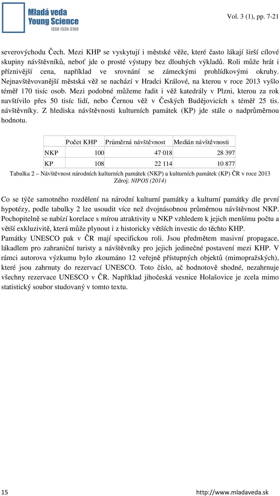 Nejnavštěvovanější městská věž se nachází v Hradci Králové, na kterou v roce 2013 vyšlo téměř 170 tisíc osob.