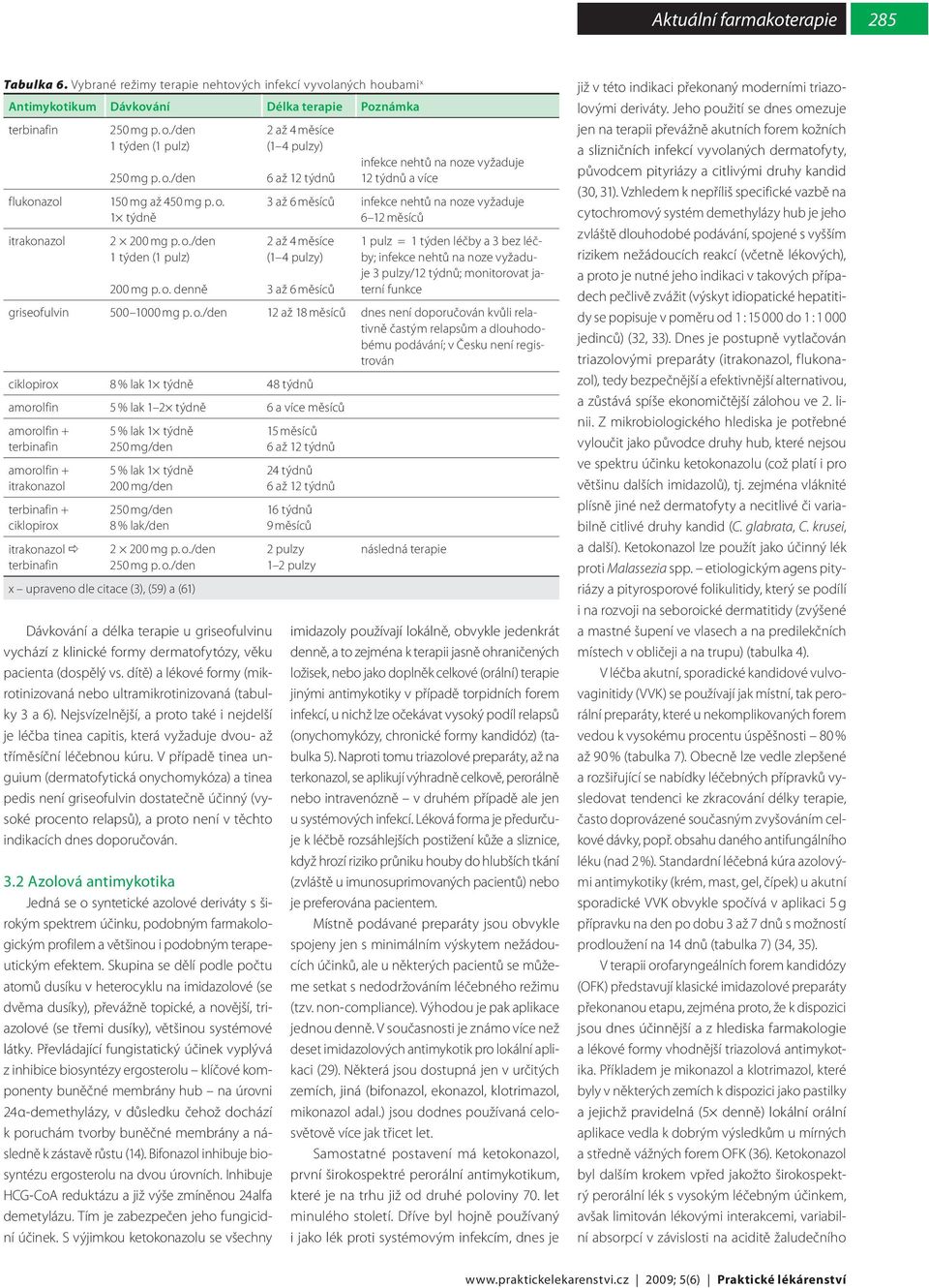 o. denně Dávkování a délka terapie u griseofulvinu vychází z klinické formy dermatofytózy, věku pacienta (dospělý vs. dítě) a lékové formy (mikrotinizovaná nebo ultramikrotinizovaná (tabulky 3 a 6).