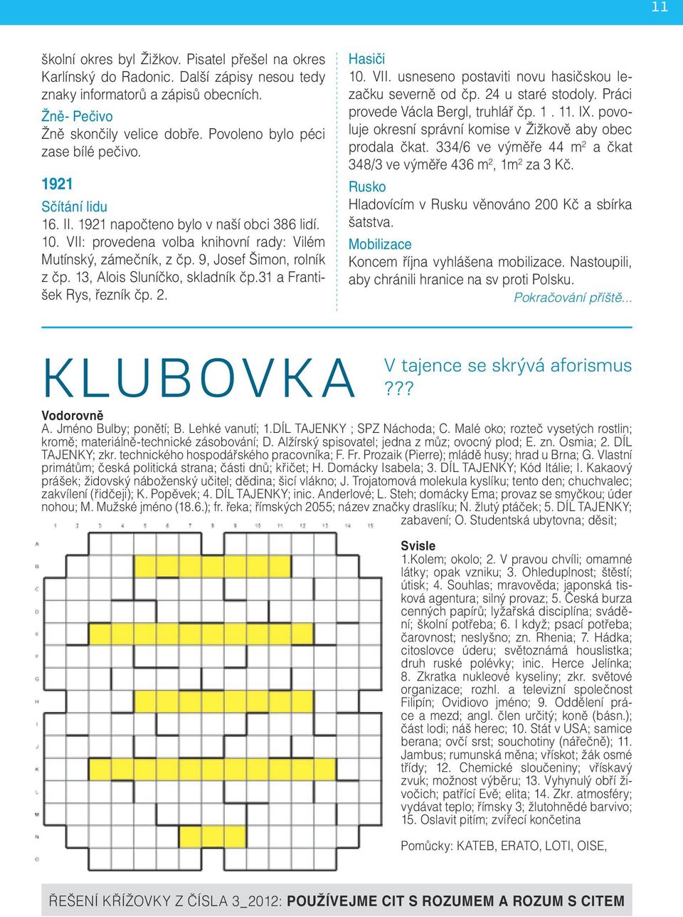 9, Josef Šimon, rolník z čp. 13, Alois Sluníčko, skladník čp.31 a František Rys, řezník čp. 2. Hasiči 10. VII. usneseno postaviti novu hasičskou lezačku severně od čp. 24 u staré stodoly.