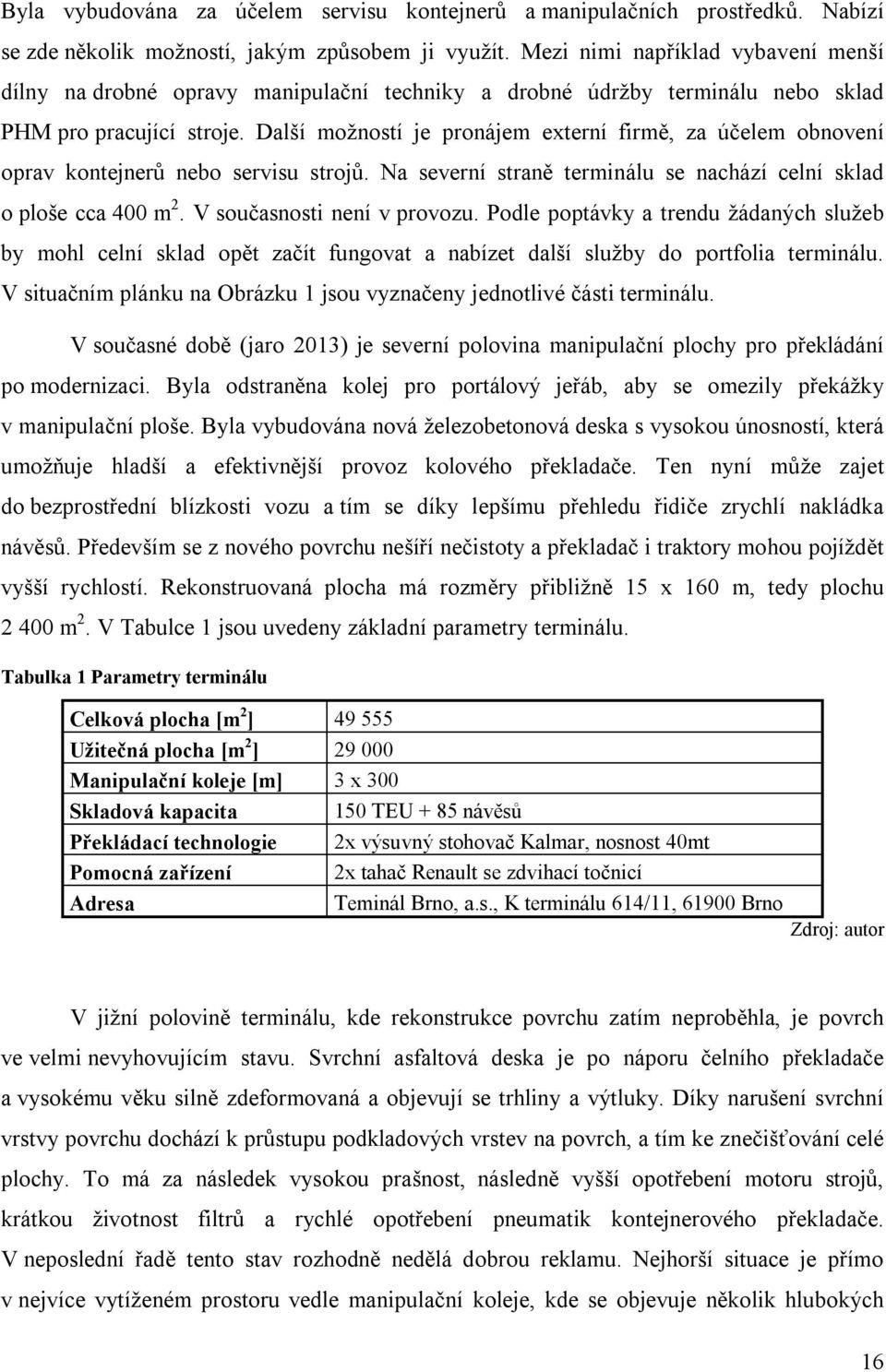 Další možností je pronájem externí firmě, za účelem obnovení oprav kontejnerů nebo servisu strojů. Na severní straně terminálu se nachází celní sklad o ploše cca 400 m 2. V současnosti není v provozu.