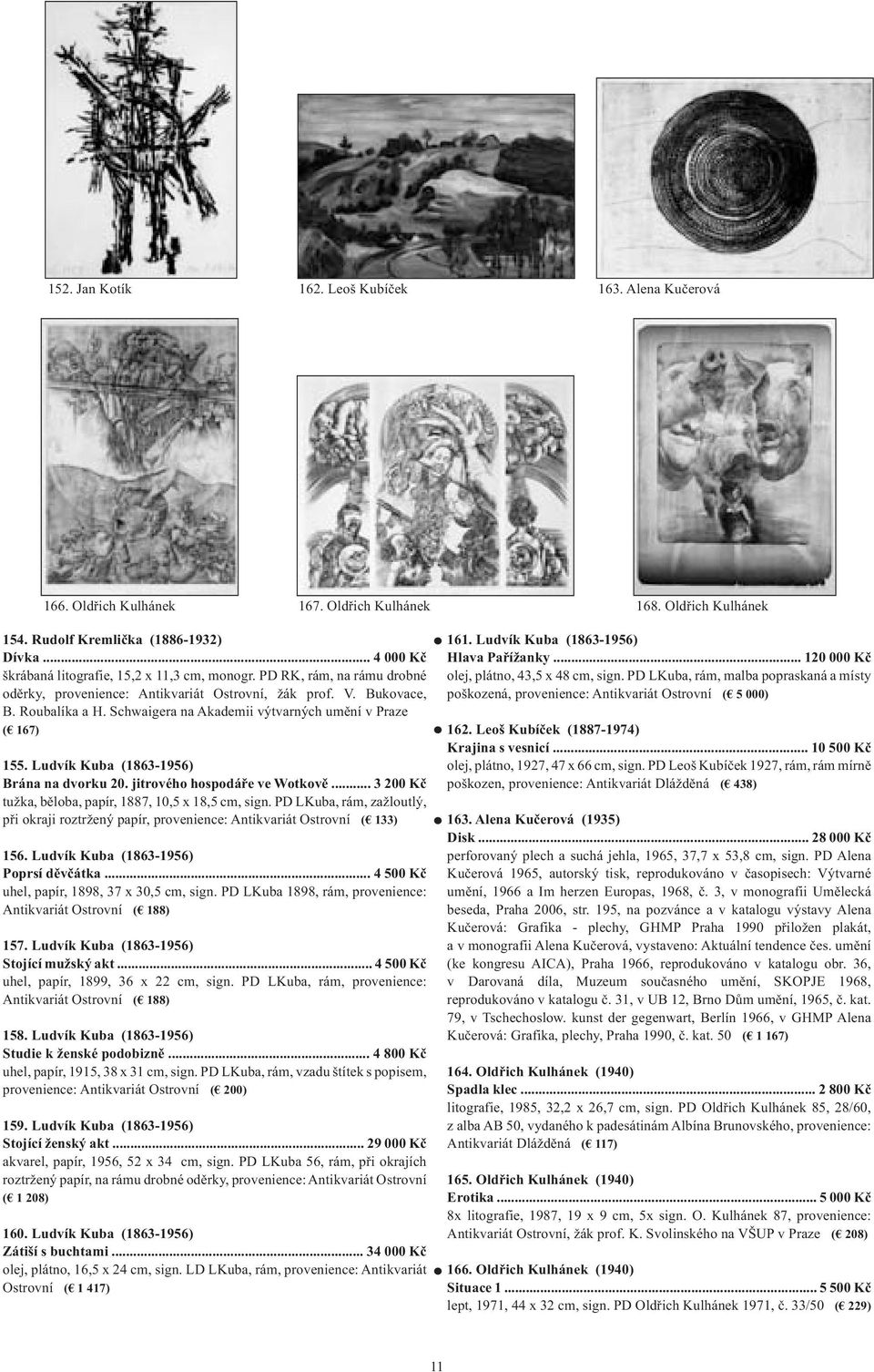 Schwaigera na Akademii výtvarných umění v Praze ( 167) 155. Ludvík Kuba (1863-1956) Brána na dvorku 20. jitrového hospodáře ve Wotkově... 3 200 Kč tužka, běloba, papír, 1887, 10,5 x 18,5 cm, sign.