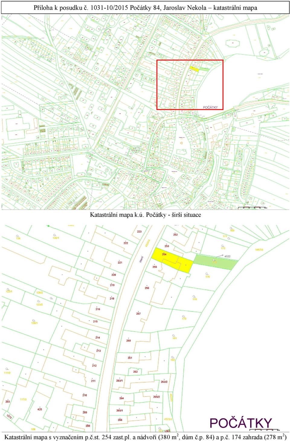 Katastrální mapa k.ú.