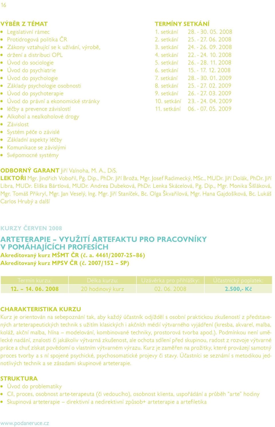 Komunikace se závislými Svépomocné systémy TERMÍNY SETKÁNÍ 1. setkání 28. - 30. 05. 2008 2. setkání 25. - 27. 06. 2008 3. setkání 24. - 26. 09. 2008 4. setkání 22. - 24. 10. 2008 5. setkání 26. - 28.