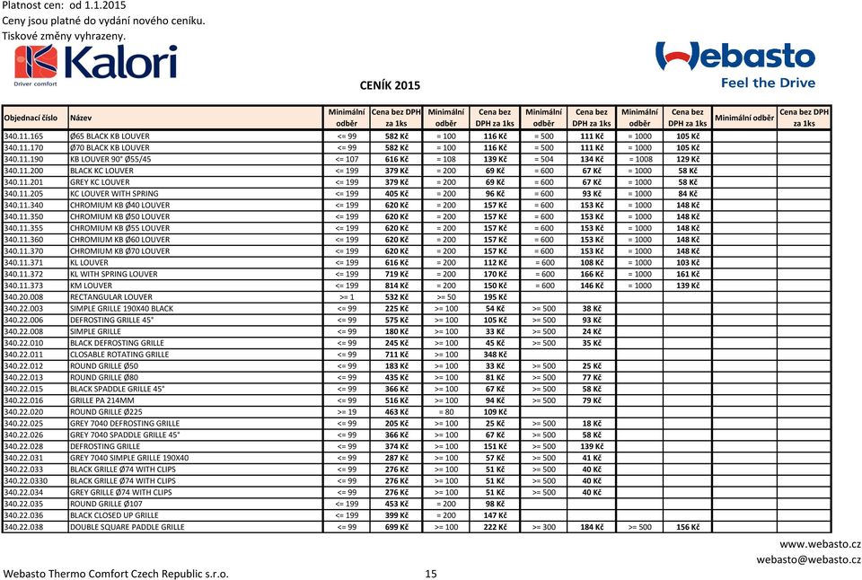 11.340 CHROMIUM KB Ø40 LOUVER <= 199 620 Kč = 200 157 Kč = 600 153 Kč = 1000 148 Kč 340.11.350 CHROMIUM KB Ø50 LOUVER <= 199 620 Kč = 200 157 Kč = 600 153 Kč = 1000 148 Kč 340.11.355 CHROMIUM KB Ø55 LOUVER <= 199 620 Kč = 200 157 Kč = 600 153 Kč = 1000 148 Kč 340.
