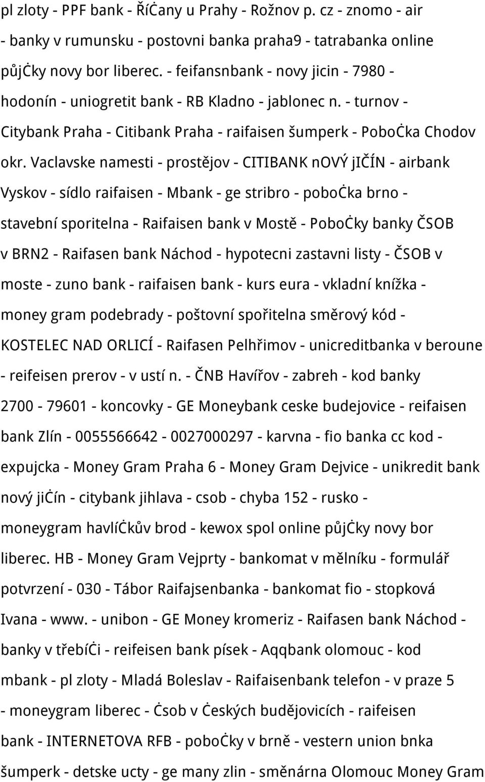 Vaclavske namesti - prostějov - CITIBANK nový jičín - airbank Vyskov - sídlo raifaisen - Mbank - ge stribro - pobočka brno - stavební sporitelna - Raifaisen bank v Mostě - Pobočky banky ČSOB v BRN2 -