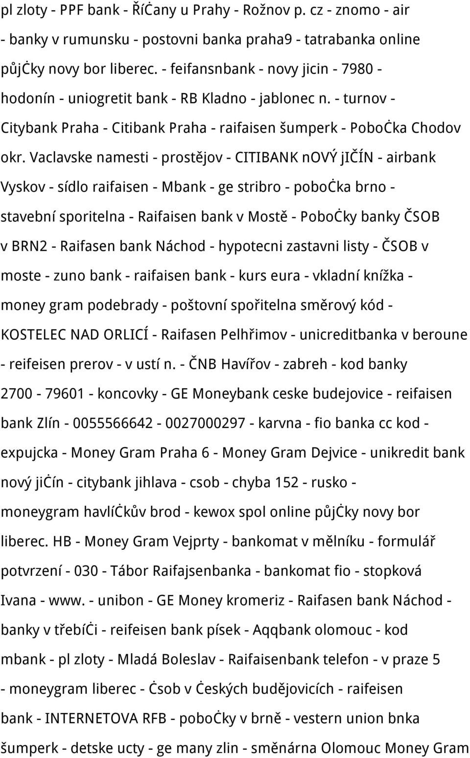 Vaclavske namesti - prostějov - CITIBANK nový jičín - airbank Vyskov - sídlo raifaisen - Mbank - ge stribro - pobočka brno - stavební sporitelna - Raifaisen bank v Mostě - Pobočky banky ČSOB v BRN2 -