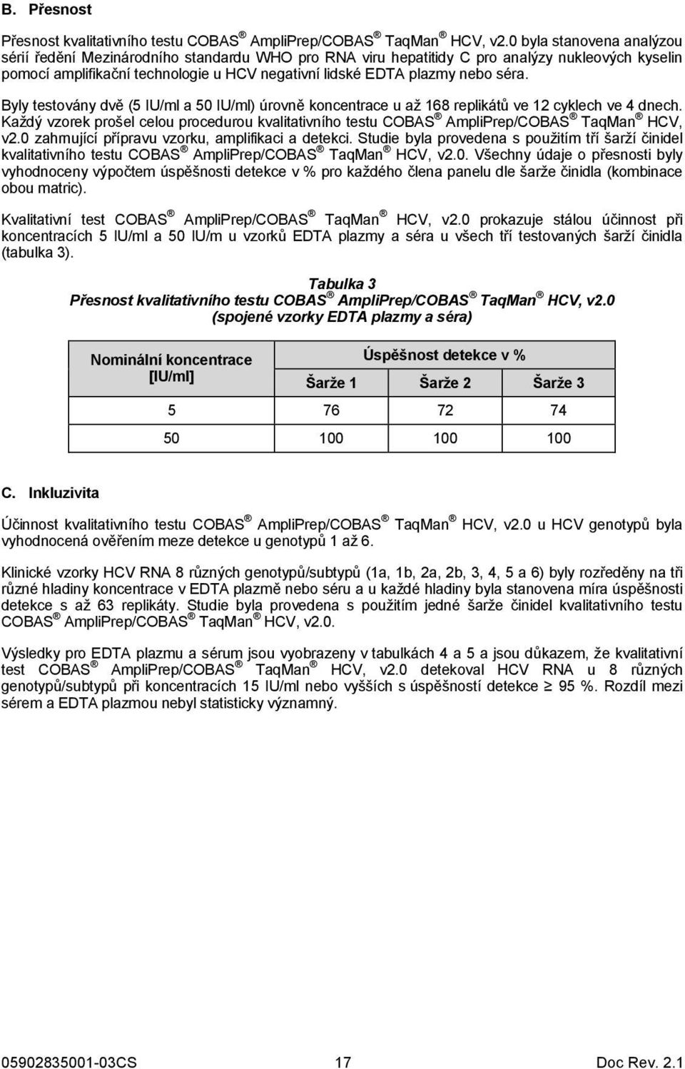 séra. Byly testovány dvě (5 IU/ml a 50 IU/ml) úrovně koncentrace u až 168 replikátů ve 12 cyklech ve 4 dnech.