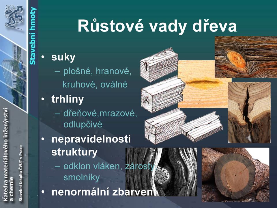 odlupčivé nepravidelnosti struktury odklon