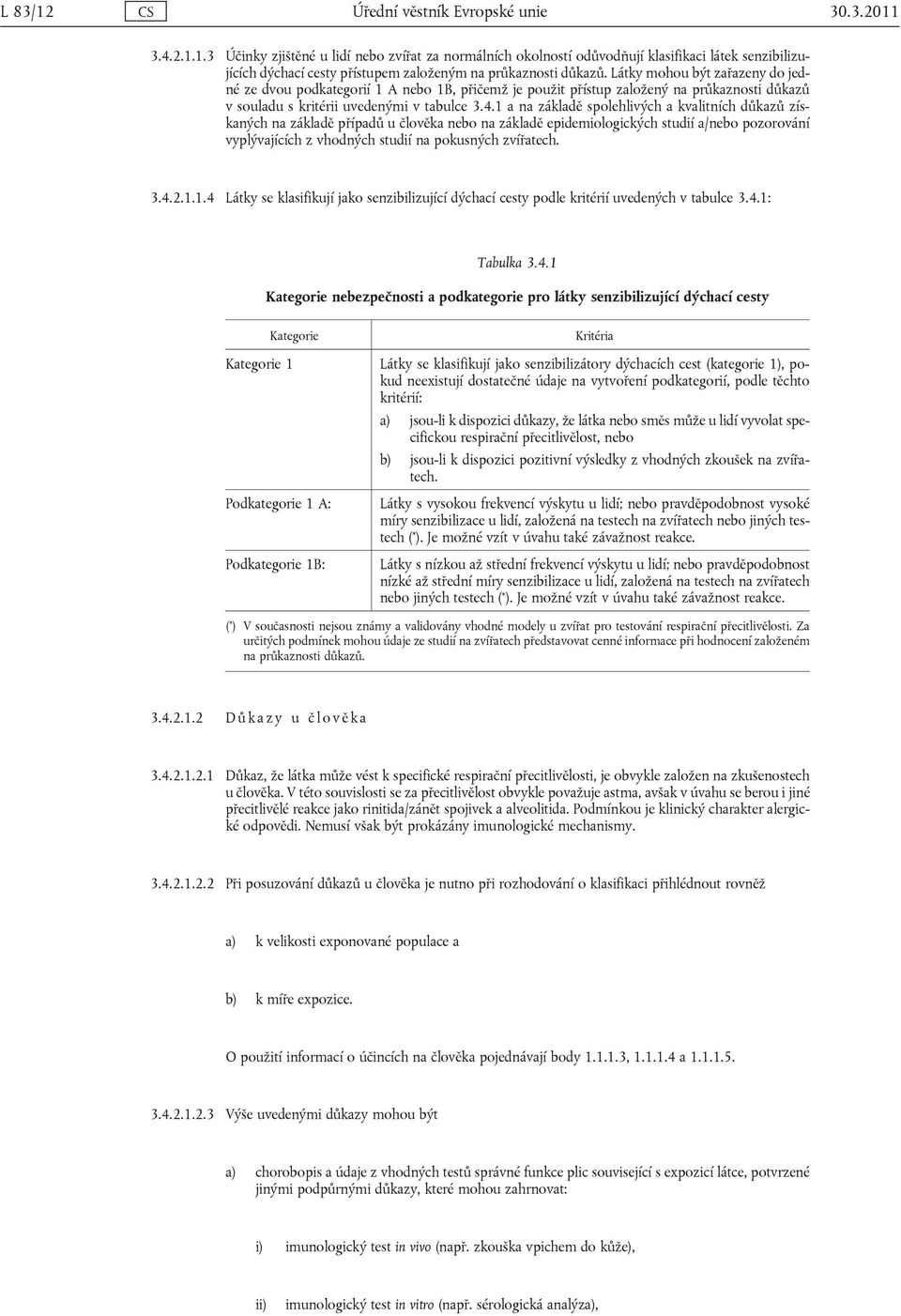 1 a na základě spolehlivých a kvalitních důkazů získaných na základě případů u člověka nebo na základě epidemiologických studií a/nebo pozorování vyplývajících z vhodných studií na pokusných