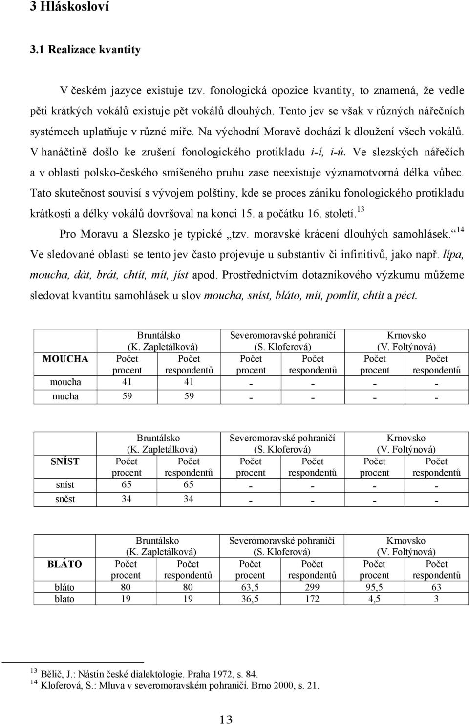 Ve slezských nářečích a v oblasti polsko-českého smíšeného pruhu zase neexistuje významotvorná délka vůbec.