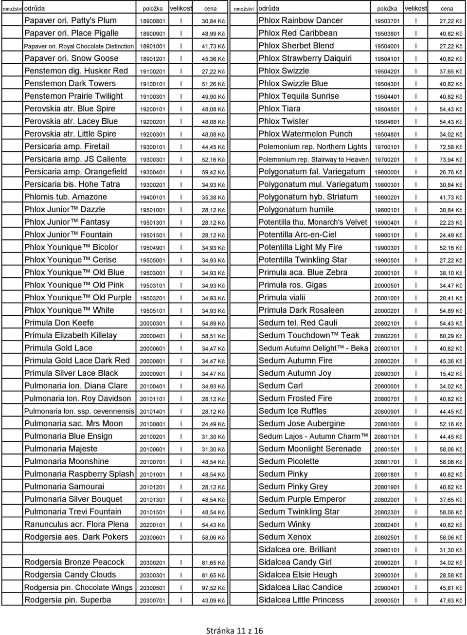 Husker Red 19100201 I 27,22 Kč Phlox Swizzle 19504201 I 37,65 Kč Penstemon Dark Towers 19100101 I 51,26 Kč Phlox Swizzle Blue 19504301 I 40,82 Kč Penstemon Prairie Twilight 19100301 I 49,90 Kč Phlox