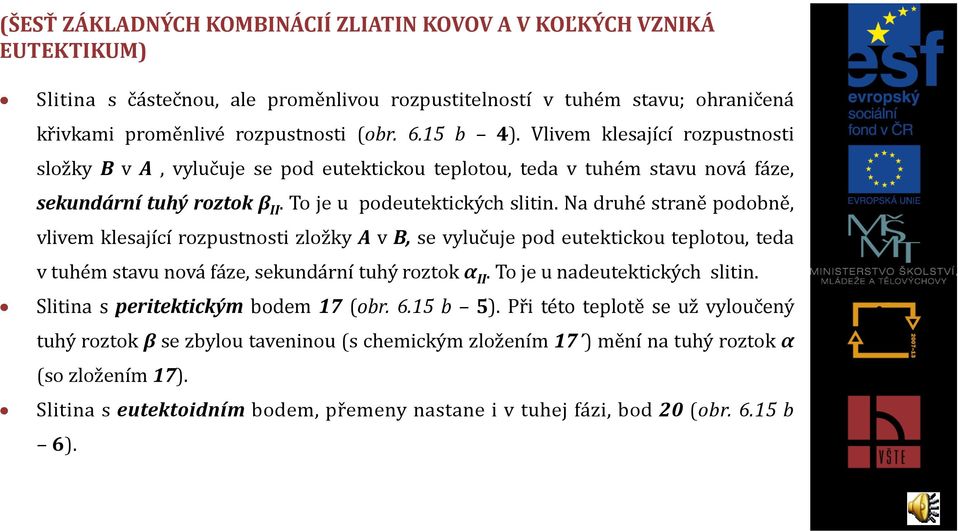 Na druhé straně podobně, vlivem klesající rozpustnosti zložky A v B, se vylučuje pod eutektickou teplotou, teda v tuhém stavu nová fáze, sekundární tuhý roztok αii. To je u nadeutektických slitin.