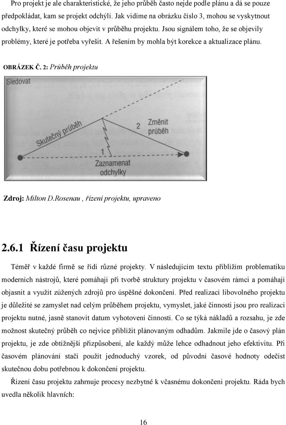 A řešením by mohla být korekce a aktualizace plánu. OBRÁZEK Č. 2: Průběh projektu Zdroj: Milton D.Rosenau, řízení projektu, upraveno 2.6.