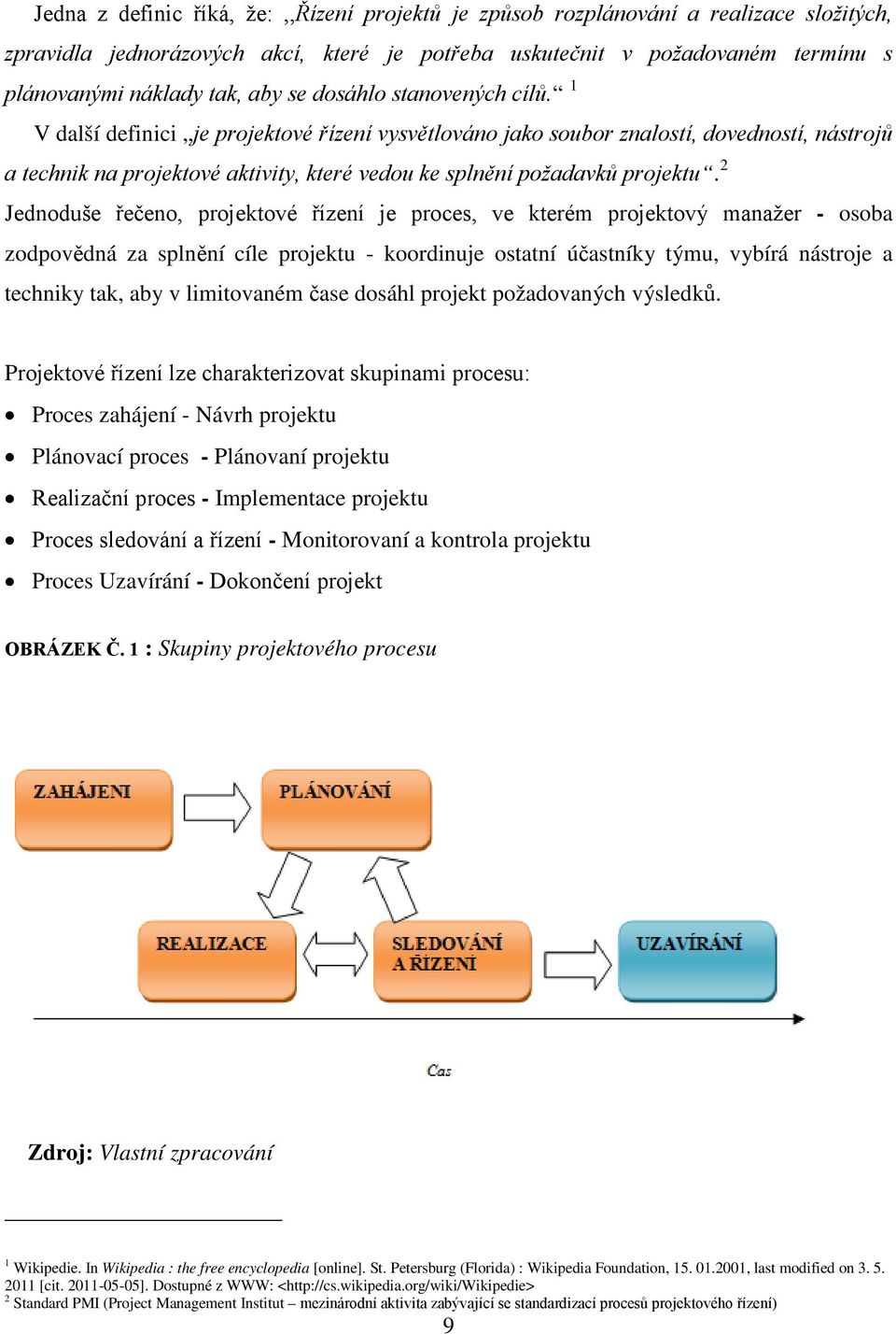 1 V další definici je projektové řízení vysvětlováno jako soubor znalostí, dovedností, nástrojů a technik na projektové aktivity, které vedou ke splnění požadavků projektu.