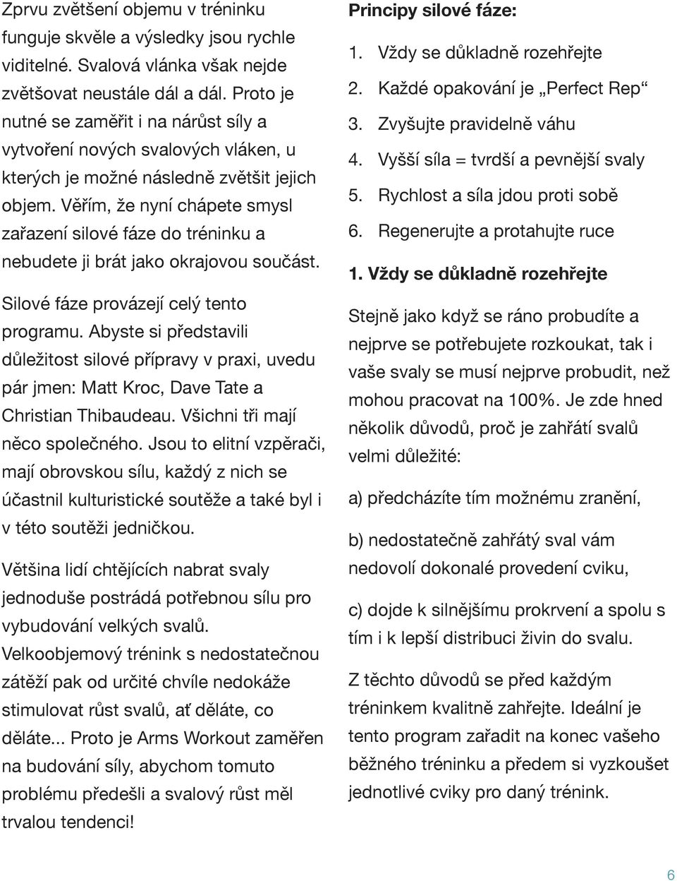 Věřím, že nyní chápete smysl zařazení silové fáze do tréninku a nebudete ji brát jako okrajovou součást. Silové fáze provázejí celý tento programu.