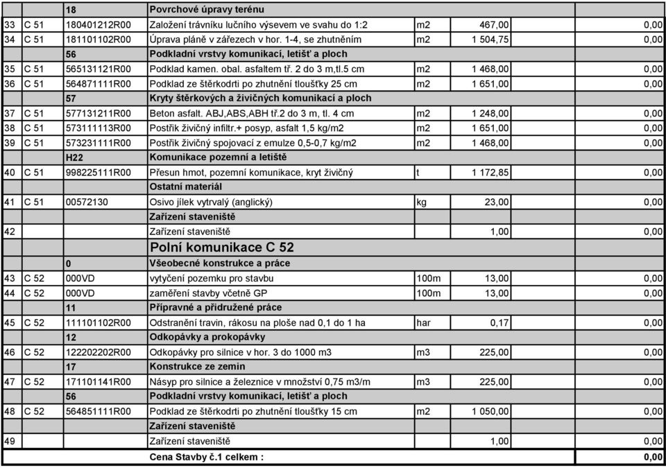 4 cm m2 1 248,, 38 C 51 313R Postřik živičný infiltr.