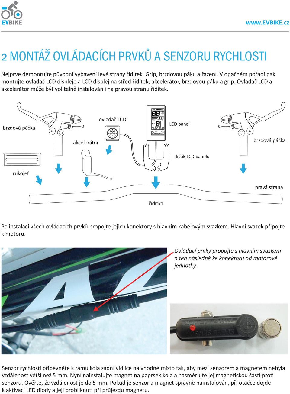 Ovladač LCD a akcelerátor může být volitelně instalován i na pravou stranu řidítek.