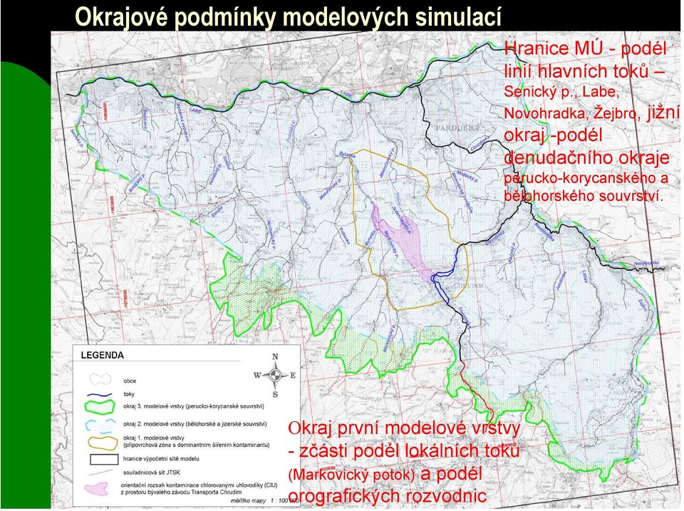 Hranice MÚ - podél linií hlavních toků Senický p.