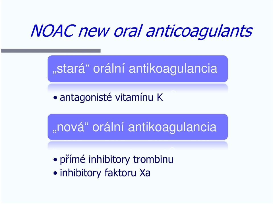 vitamínu K nová orální antikoagulancia