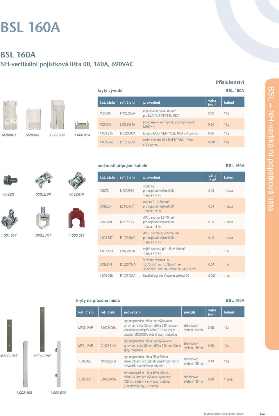 915 H1023300A kryt pro MULTIVERT / s V-svorkou 0.05 1 ks 1.000.914 E1023274A možnosti připojení kabelů kat. číslo ref. číslo provedení 00SZS 00SZESK 00SZA70 M229298C E214594C R211523C 1.001.