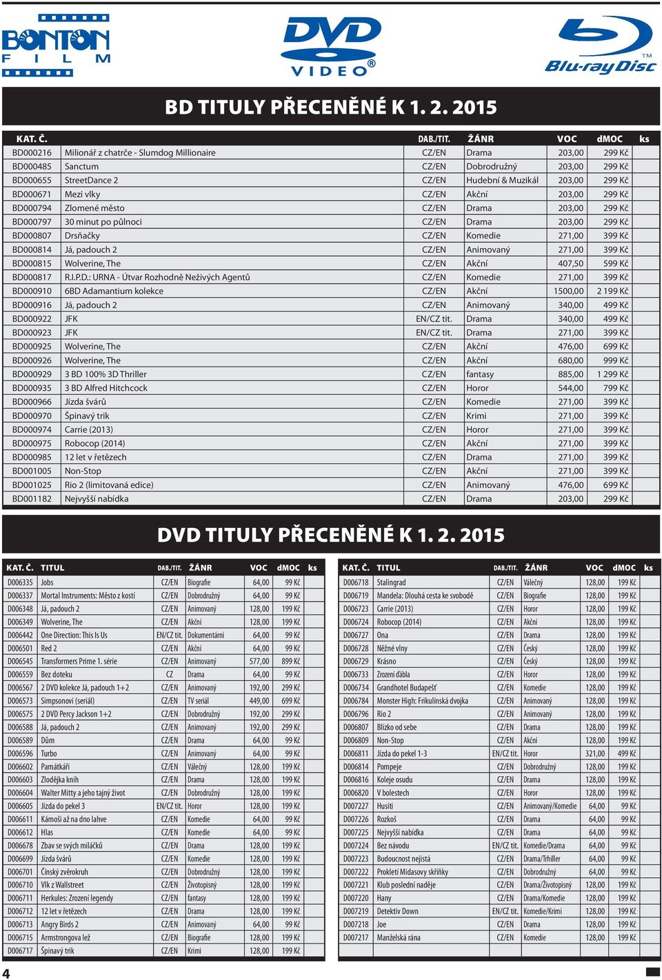 Kč BD000671 Mezi vlky CZ/EN Akční 203,00 299 Kč BD000794 Zlomené město CZ/EN Drama 203,00 299 Kč BD000797 30 minut po půlnoci CZ/EN Drama 203,00 299 Kč BD000807 Drsňačky CZ/EN Komedie 271,00 399 Kč