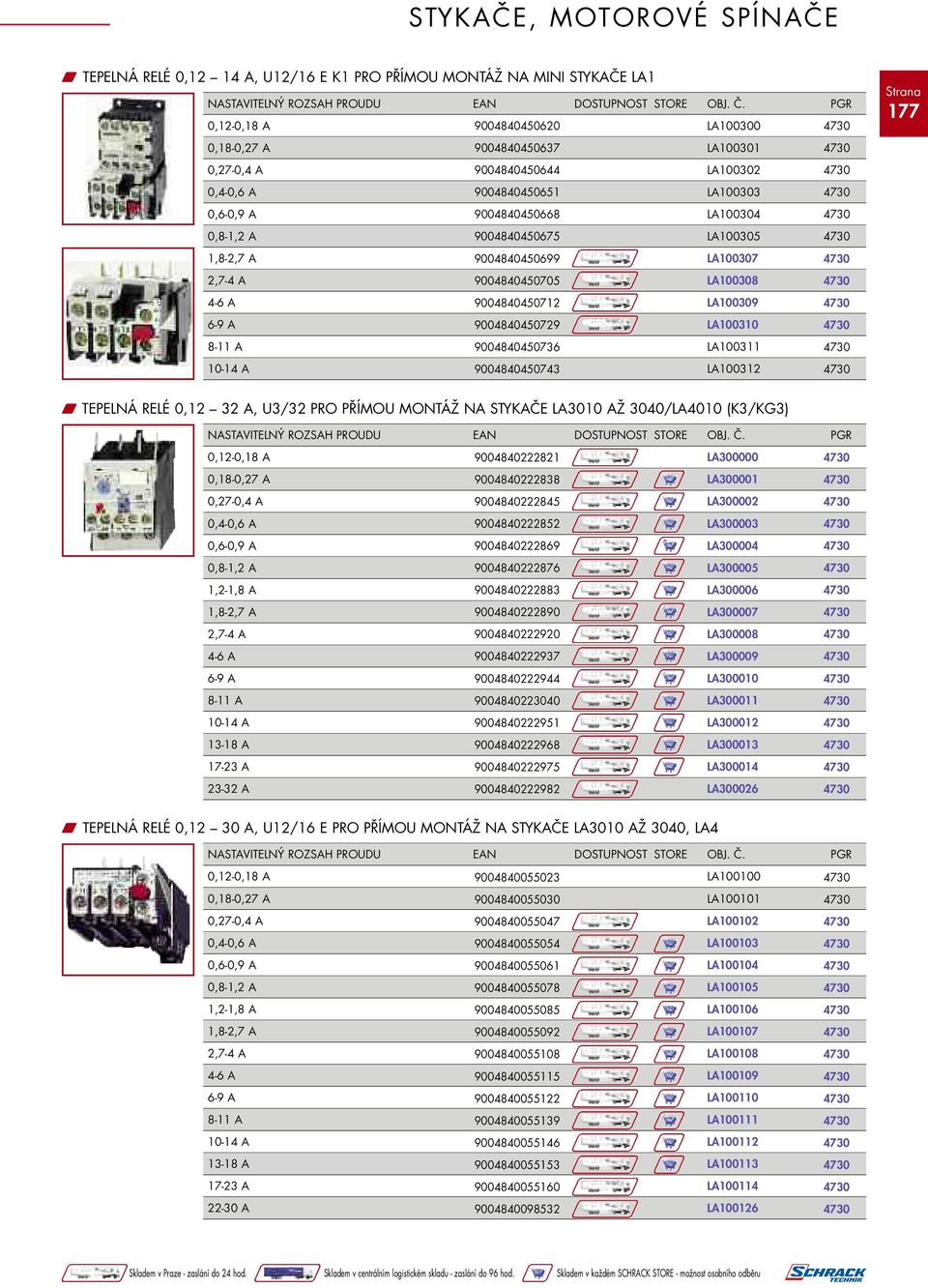 LA100305 1,8-2,7 A 9004840450699 LA100307 2,7-4 A 9004840450705 LA100308 4-6 A 9004840450712 LA100309 6-9 A 9004840450729 LA100310 8-11 A 9004840450736 LA100311 10-14 A 9004840450743 LA100312 177 W