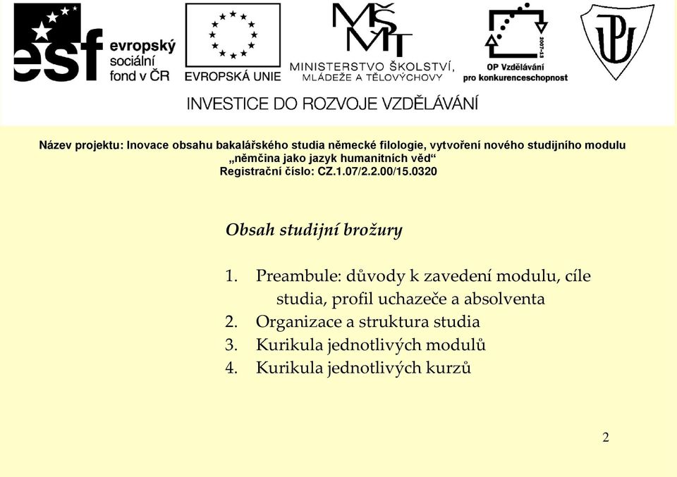 0320 Obsah studijní brožury 1.