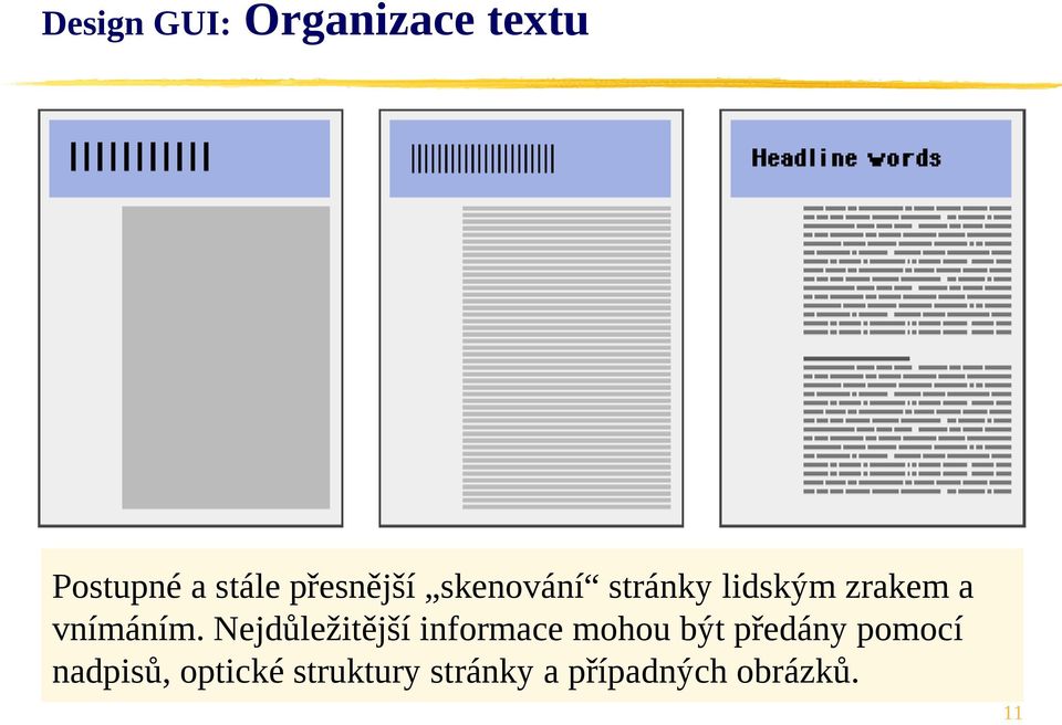 Nejdůležitější informace mohou být předány pomocí