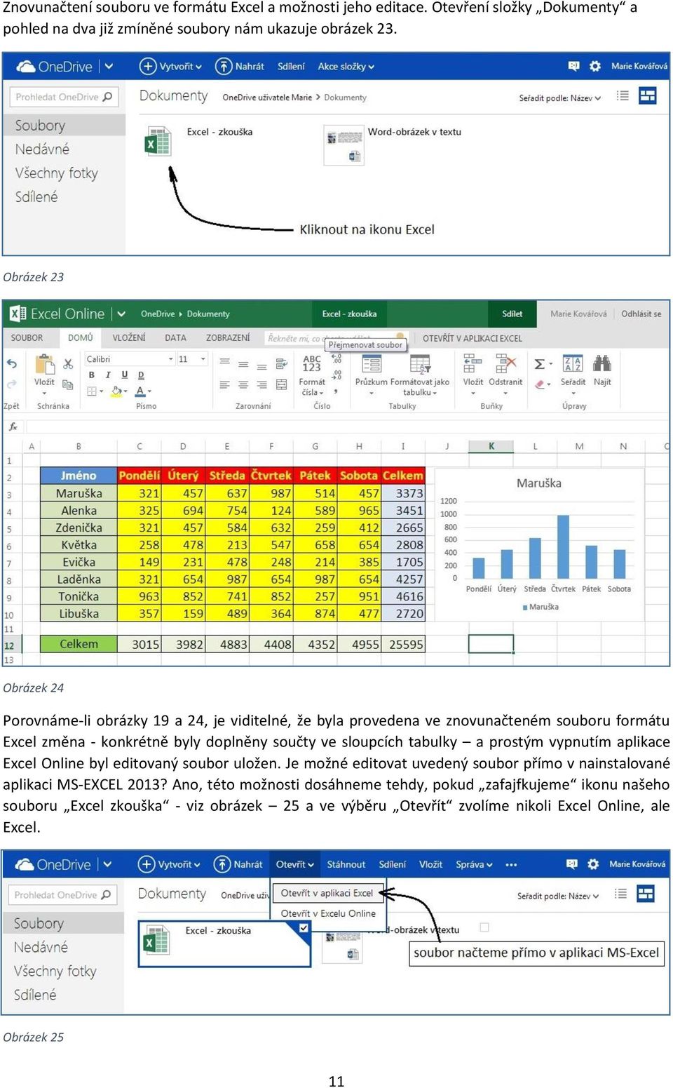 sloupcích tabulky a prostým vypnutím aplikace Excel Online byl editovaný soubor uložen. Je možné editovat uvedený soubor přímo v nainstalované aplikaci MS-EXCEL 2013?