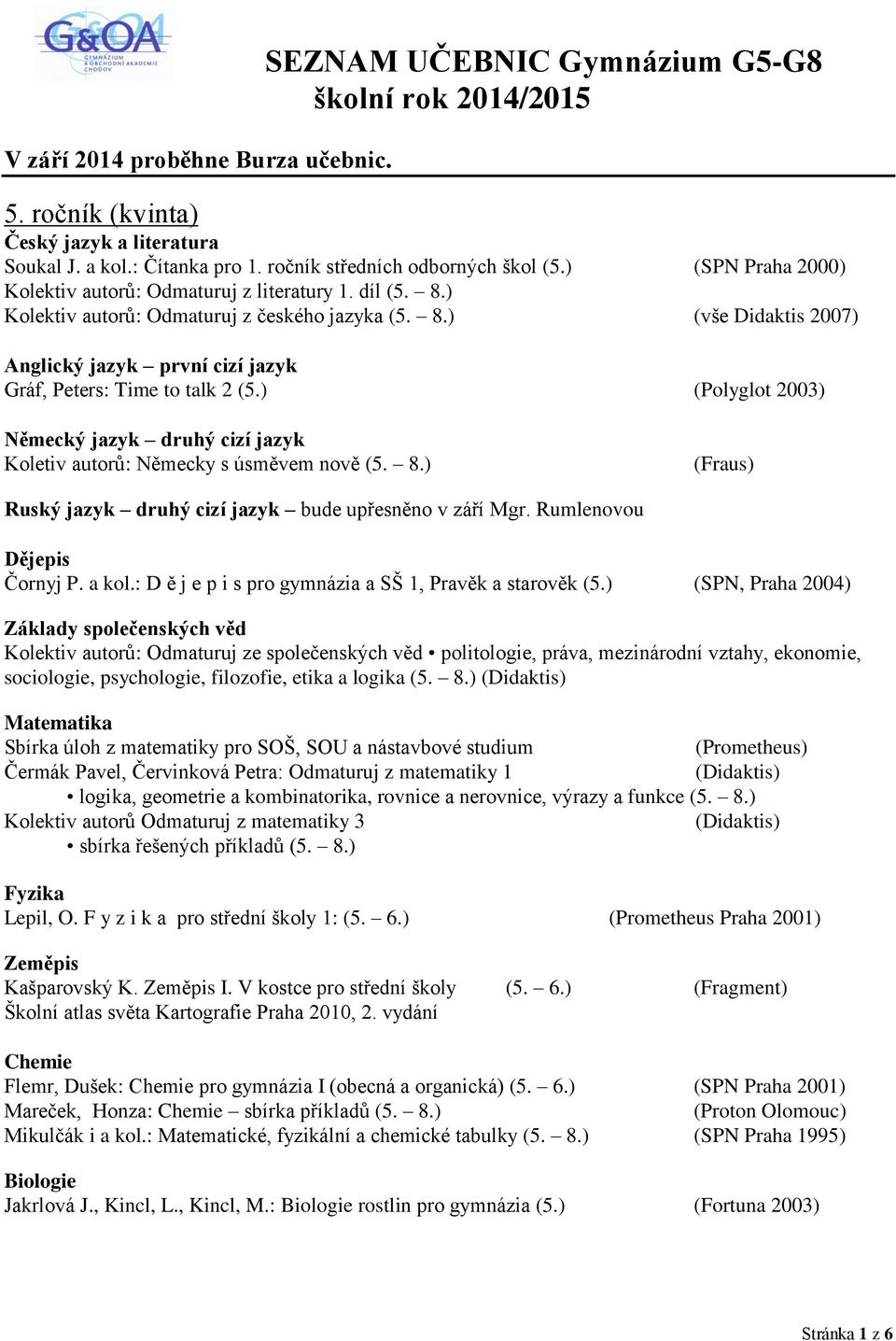 Rumlenovou Čornyj P. a kol.: D ě j e p i s pro gymnázia a SŠ 1, Pravěk a starověk (5.) (SPN, Praha 2004) sociologie, psychologie, filozofie, etika a logika (5. 8.