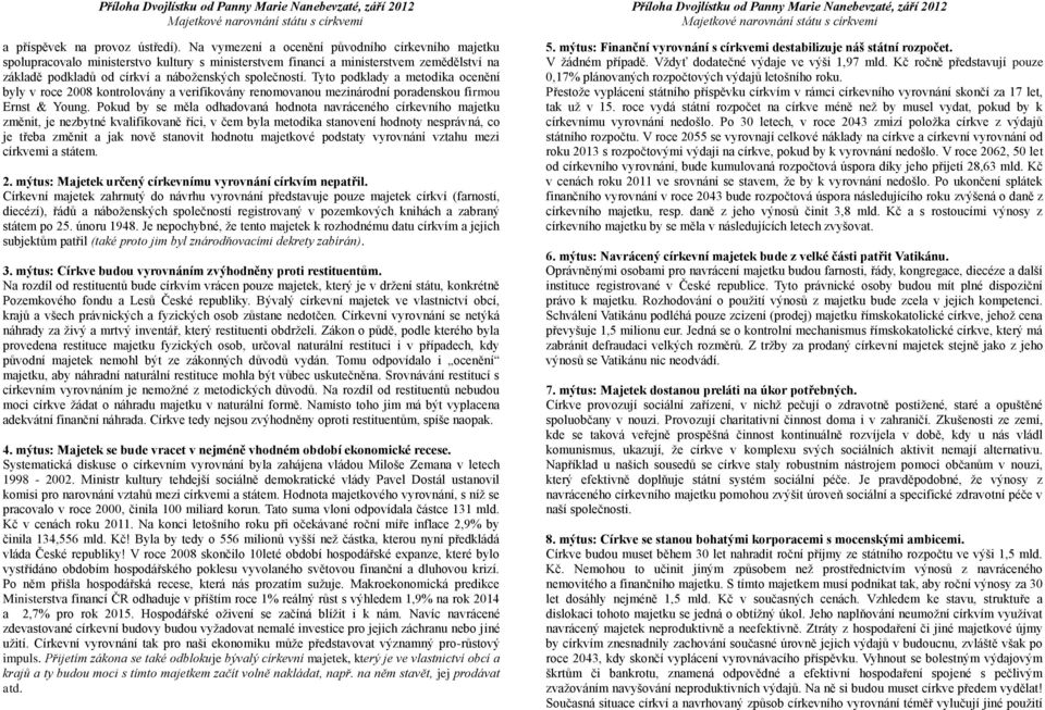 Tyto podklady a metodika ocenění byly v roce 2008 kontrolovány a verifikovány renomovanou mezinárodní poradenskou firmou Ernst & Young.