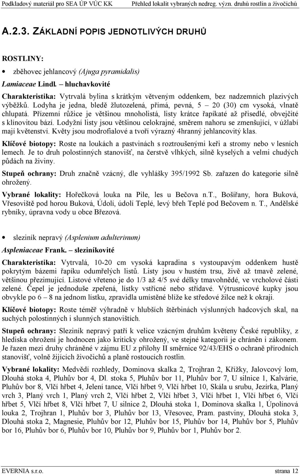 Přízemní růžice je většinou mnoholistá, listy krátce řapíkaté až přisedlé, obvejčité s klínovitou bází. Lodyžní listy jsou většinou celokrajné, směrem nahoru se zmenšující, v úžlabí mají květenství.