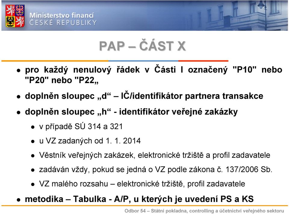 1. 2014 Věstník veřejných zakázek, elektronické tržiště a profil zadavatele zadáván vždy, pokud se jedná o VZ podle