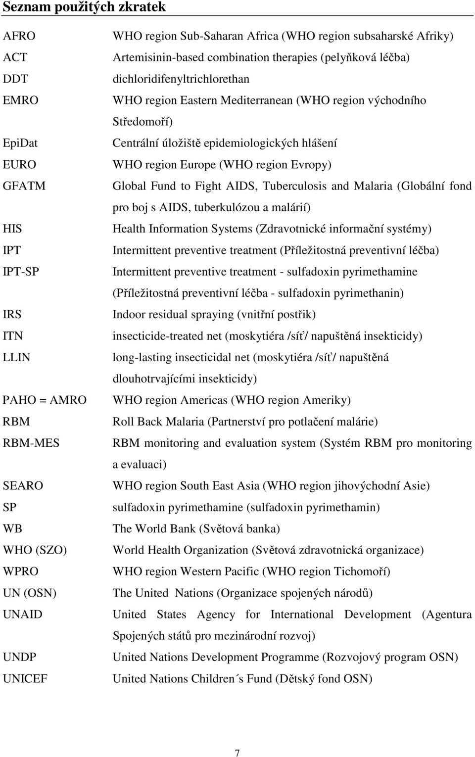 úložiště epidemiologických hlášení WHO region Europe (WHO region Evropy) Global Fund to Fight AIDS, Tuberculosis and Malaria (Globální fond pro boj s AIDS, tuberkulózou a malárií) Health Information