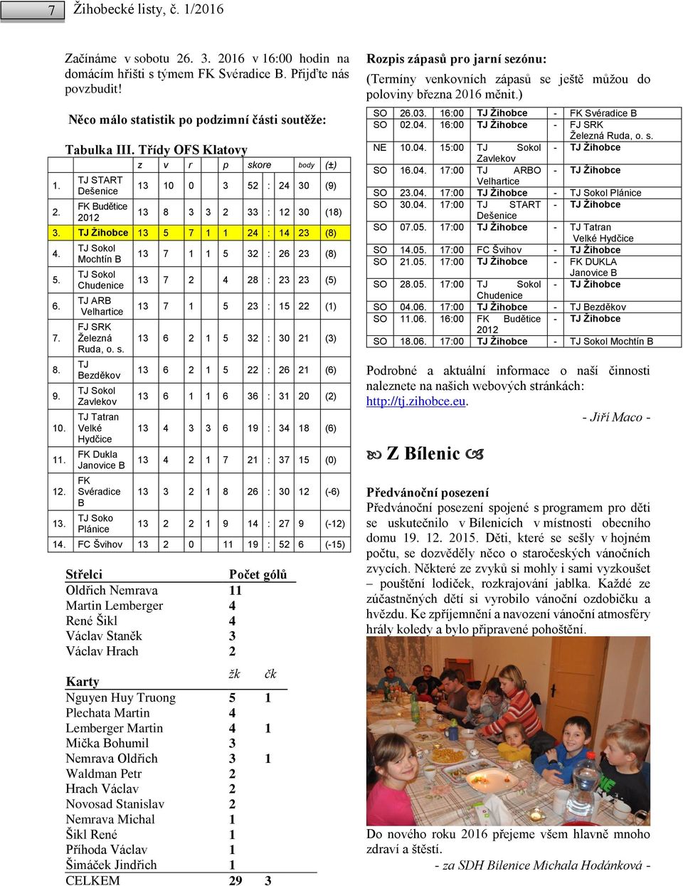 TJ Žihobce 13 5 7 1 1 24 : 14 23 (8) 4. 5. 6. 7. 8. 9. 10. 11. 12. 13. TJ Sokol Mochtín B TJ Sokol Chudenice TJ ARB Velhartice FJ SRK Železná Ruda, o. s.