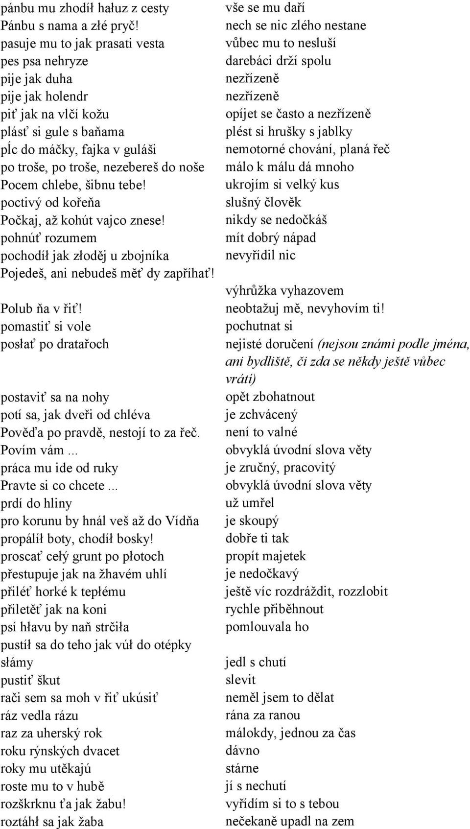 často a nezřìzeně pl sť si gule s baňama plèst si hruöky s jablky pĺc do m čky, fajka v gul öi nemotornè chov nì, plan řeč po troöe, po troöe, nezebereö do noöe m lo k m lu d mnoho Pocem chlebe,