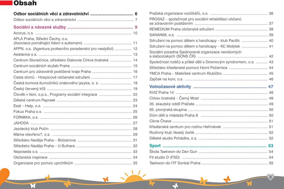 .. 15 Centrum pro zdravotně postižené kraje Praha... 16 Cesta domů Hospicové občanské sdružení... 17 Česká komora tlumočníků znakového jazyka, o. s.... 18 Český červený kříž... 19 Člověk v tísni, o.p.s., Programy sociální integrace.