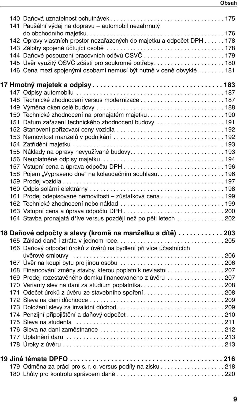 .................................. 178 144 Daňové posouzení pracovních oděvů OSVČ........................ 179 145 Úvěr využitý OSVČ zčásti pro soukromé potřeby.