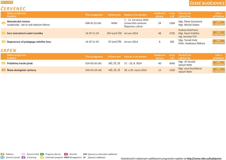 času 14-07-11-35 ZV (celá ČR) červen 2014 6 285 SRPEN Prázdniny trochu jinak X14-03-16-141 MŠ, ZŠ, SŠ 17. - 23. 8.