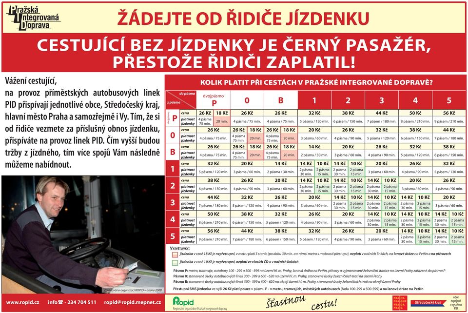 Tím, že si od řidiče vezmete za příslušný obnos jízdenku, přispíváte na provoz linek PID. Čím vyšší budou tržby z jízdného, tím více spojů Vám následně můžeme nabídnout.