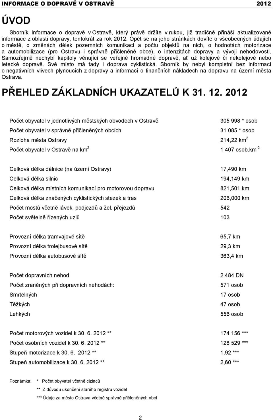 obce), o intenzitách dopravy a vývoji nehodovosti. Samozřejmě nechybí kapitoly věnující se veřejné hromadné dopravě, ať už kolejové či nekolejové nebo letecké dopravě.