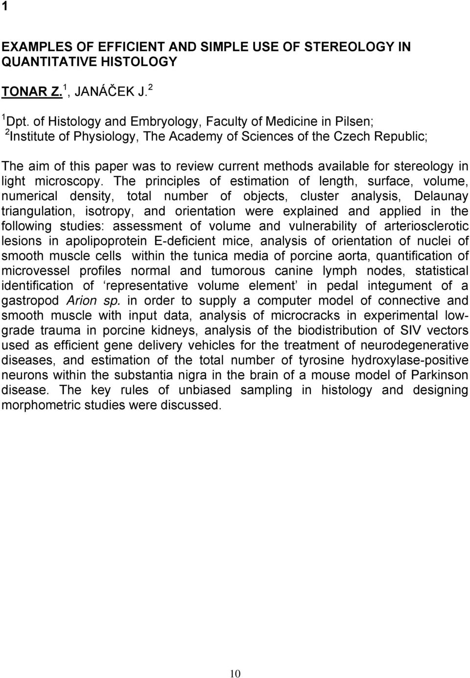 stereology in light microscopy.