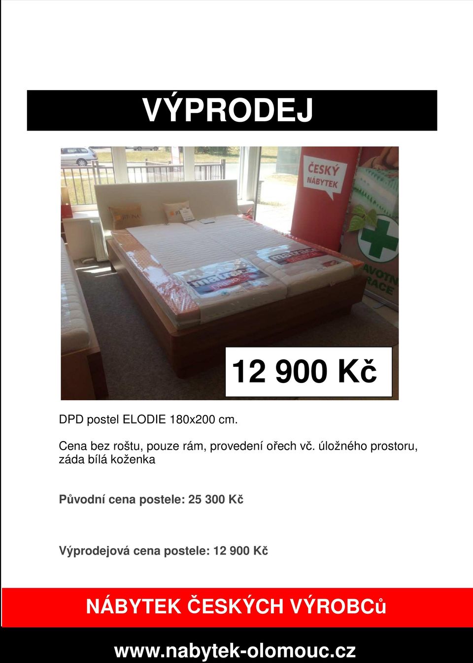 úložného prostoru, záda bílá koženka Původní