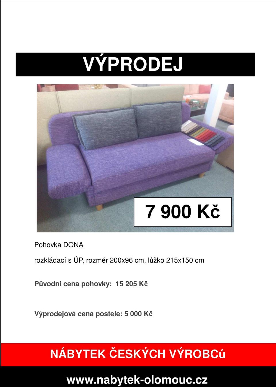 215x150 cm Původní cena pohovky: